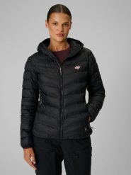 4F Kurtka trekkingowa z wypełnieniem syntetycznym damska - czarna XS. Czarne kurtki 4f, s, bez wzorów, z materiału, klasyczne, bez kaptura. Za 399.99 zł.