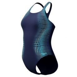 Strój kąpielowy damski Speedo Digital Placement Medalist Blue. Niebieskie stroje jednoczęściowe Speedo, bez wzorów, z materiału, klasyczne. Za 269.00 zł.