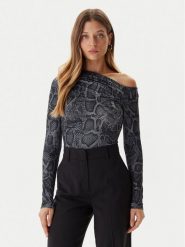 Guess Bluzka W5BP08 K1492 Szary Slim Fit. Szare bluzki Guess, xxl, z aplikacjami, z syntetyku, bez kołnierzyka, bez ramiączek. Za 299.99 zł.