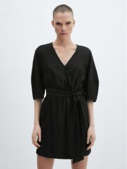 Mango Sukienka codzienna Wally 67057125 Czarny Regular Fit. Czarne sukienki Mango, na co dzień, xxl, bez wzorów, z wiskozy, bez kołnierzyka, bez ramiączek, proste. Za 89.99 zł.