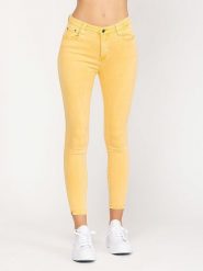 Tantra Dżinsy - Skinny fit - w kolorze żółtym rozmiar: S. Żółte jeansy Tantra, s, z aplikacjami, ze skóry, klasyczne. Za 113.63 zł.
