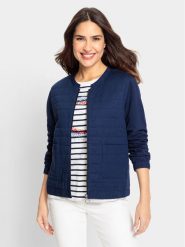 Olsen Bluza 11201570 Granatowy Regular Fit. Niebieskie bluzy Olsen, bez wzorów, z bawełny, bez kaptura. Za 379.99 zł.