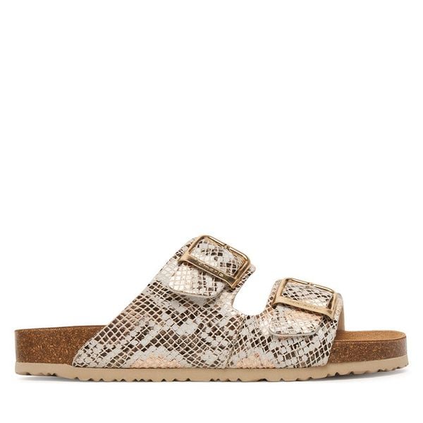 Klapki Tamaris. Brązowe klapki Tamaris, bez wzorów, bez obcasa, bez zapięcia. Za 269.99 zł.