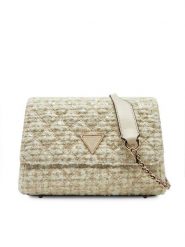 Guess Torebka HWAT87 48200 Écru. Kopertówki Guess, z aplikacjami, z materiału, wizytowe, bez dodatków. Za 349.99 zł.