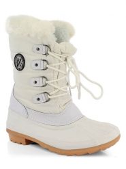 Kimberfeel Kozaki zimowe "Lorelei" w kolorze kremowym rozmiar: 39. Brązowe kozaki Kimberfeel, na zimę, bez wzorów, z materiału, eleganckie, bez obcasa, bez zapięcia. Za 209.29 zł.