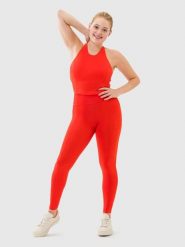 Les Lunes Legginsy sportowe "Luna" w kolorze czerwonym rozmiar: XS. Czerwone legginsy sportowe Les Lunes, xs, bez wzorów, z podwyższonym stanem, outdoorowe. Za 173.99 zł.