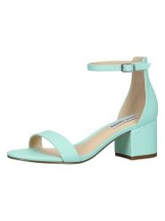 Steve Madden Skórzane sandały w kolorze turkusowym rozmiar: 41. Niebieskie sandały Steve Madden, bez wzorów, z otwartym noskiem, bez obcasa, na koturnie, bez zapięcia. Za 173.99 zł.