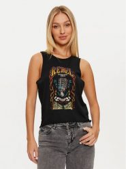 Noisy May Top Max 27033890 Czarny Regular Fit. Czarne topy Noisy May, s, bez wzorów, z bawełny, bez kołnierzyka, bez ramiączek. Za 49.99 zł.