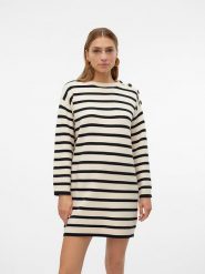 Vero Moda Sukienka w kolorze kremowym rozmiar: M. Brązowe sukienki Vero Moda, na co dzień, m, bez wzorów, z włókna, bez kołnierzyka, bez ramiączek, mini, proste. Za 159.21 zł.