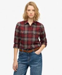 Superdry Koszula Lumberjack Check Flannel Frontier Check Red. Czerwone koszule Superdry, bez wzorów, z bawełny, vintage, bez kołnierzyka, bez ramiączek. Za 271.45 zł.