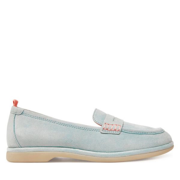 Mokasyny Tamaris. Niebieskie mokasyny Tamaris, bez wzorów. Za 209.99 zł.