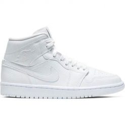 Buty do chodzenia damskie Nike Air Jordan 1 Mid Wmns. Białe buty do biegania Nike, na lato, bez wzorów, z materiału, bez zapięcia, do biegania, Nike Air Jordan. Za 917.00 zł.