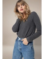 Perfect Cashmere Kaszmirowy sweter "Lindsay" w kolorze ciemnoszarym rozmiar: M. Szare swetry Perfect Cashmere, m, bez wzorów, z kaszmiru, bez ramiączek. Za 361.99 zł.
