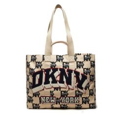 Torebka DKNY. Brązowe shopper bag DKNY, bez wzorów, bez dodatków. Za 479.99 zł.