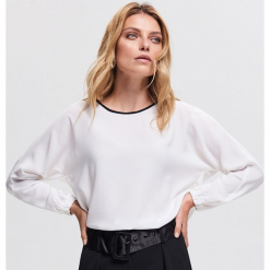 Gładka bluzka - Kremowy. Bluzki marki Reserved. Za 59.99 zł.