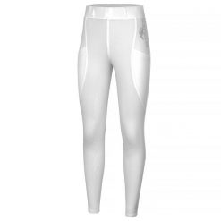 Legginsy do jazdy konnej damskie Start Kensington elastyczne, z pełnym lejem. Białe legginsy START, bez wzorów, sportowe. Za 212.99 zł.