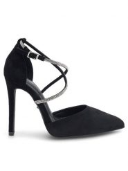DeeZee Szpilki LARISSA KL-HH4785-62 Czarny. Czarne szpilki DeeZee, bez wzorów, z materiału, bez obcasa, na szpilce, bez zapięcia. Za 99.99 zł.