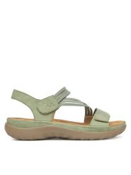 Rieker Sandały 64870-52 Zielony jasny. Zielone sandały Rieker, bez wzorów, z materiału, bez obcasa, na płaskiej podeszwie, bez zapięcia. Za 319.99 zł.