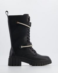 SKÓRZANE WORKERY 51C0253 BLACK. Czarne botki Venezia, bez wzorów, ze skóry, bez obcasa, bez zapięcia. Za 229.00 zł.