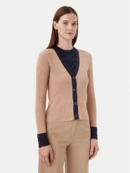 Motivi Kardigan M4376000732N Beżowy Slim Fit. Brązowe swetry Motivi, m, bez wzorów, z wiskozy, bez ramiączek. Za 149.99 zł.