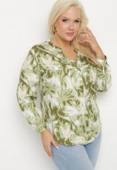 Zielona Wiskozowa Koszula w Abstrakcyjny Wzór z Regulowanymi Rękawami Iladirae. Zielone koszule Born2be, xl, bez wzorów, z jeansu, eleganckie, bez kołnierzyka, bez ramiączek. W wyprzedaży za 50.99 zł.