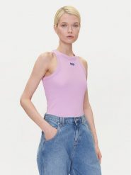 HUGO Top 50508857 Różowy Slim Fit. Czerwone topy Hugo, xxs, bez wzorów, z bawełny, bez kołnierzyka, bez ramiączek. Za 199.99 zł.
