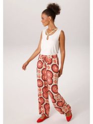 Aniston Spodnie w kolorze jasnoróżowo-czerwonym rozmiar: 36. Różowe spodnie materiałowe Aniston, bez wzorów, z materiału, z podwyższonym stanem. Za 173.99 zł.