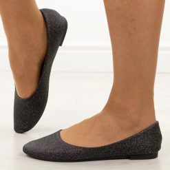 Czarne brokatowe baleriny damskie Potocki 23001. Czarne baleriny POTOCKI, bez wzorów, z jeansu, eleganckie, bez obcasa, bez zapięcia. Za 79.00 zł.