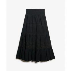Spódnica damska Superdry Ibiza Maxi. Czarne spódnice Superdry, s, bez wzorów, maxi. Za 401.95 zł.