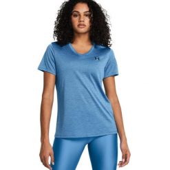 Damska koszulka sportowa Under Armour. Niebieskie t-shirty sportowe Under Armour, s, bez wzorów, z materiału, bez ramiączek, na fitness i siłownię. Za 322.99 zł.