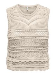 ONLY Top "Paula" w kolorze beżowym rozmiar: S. Brązowe topy ONLY, s, bez wzorów, z bawełny, bez kołnierzyka, bez ramiączek. Za 69.75 zł.