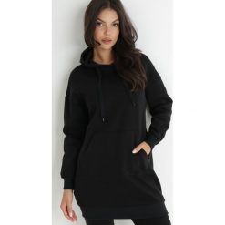 Czarna Bluza Długa z Kapturem Nilalra. Czarne bluzy Born2be, s, bez wzorów, z bawełny, casualowe, bez ramiączek, z kapturem. W wyprzedaży za 93.49 zł.