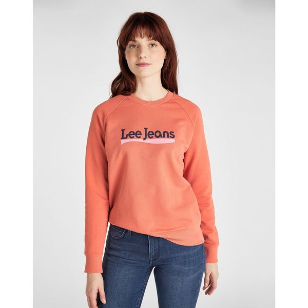 DAMSKA BLUZA LEE CREW SWEATSHIRT PAPRIKA L53KBRNI 112112377. Bluzy Lee, l, bez wzorów, bez ramiączek, bez kaptura. Za 129.99 zł.