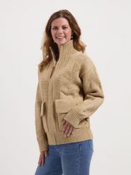 TRAVELIN' Kardigan w kolorze beżowym rozmiar: M. Brązowe swetry Travelin', m, bez wzorów, bez ramiączek. Za 304.99 zł.