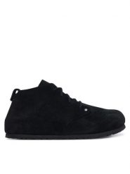 Birkenstock Trzewiki Dundee 1032823 Czarny. Czarne botki Birkenstock, bez wzorów, ze skóry, bez obcasa, na płaskiej podeszwie, bez zapięcia. Za 849.99 zł.