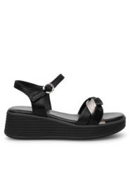 Lasocki Sandały WB-DANA-02 Czarny. Czarne sandały Lasocki, bez wzorów, ze skóry, bez obcasa, na koturnie, bez zapięcia. Za 119.99 zł.