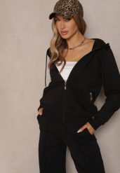 Czarna Rozpinana Bluza z Bawełny z Kapturem Telesiela. Czarne bluzy z kapturem Renee, l, bez wzorów, z bawełny, z kapturem. W wyprzedaży za 51.99 zł.