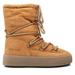 Śniegowce Moon Boot. Brązowe śniegowce Moon Boot, bez wzorów, bez zapięcia. Za 1,419.00 zł.
