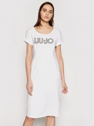 Liu Jo Sport Sukienka codzienna TA1027 J5756 Biały Regular Fit. Białe sukienki Liu Jo Sport, na co dzień, s, bez wzorów, z bawełny, sportowe, bez kołnierzyka, bez ramiączek, proste. Za 449.99 zł.