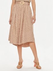 TWINSET Spódnica trapezowa 241TT2114 Beżowy Loose Fit. Brązowe spódnice Twinset, bez wzorów, z bawełny, trapezowe. Za 649.99 zł.