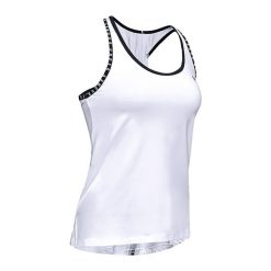 Koszulka fitness damska Under Armour Knockout Tank bez rękawów. Czarne topy sportowe Under Armour, xs, bez wzorów, na fitness i siłownię. Za 109.99 zł.