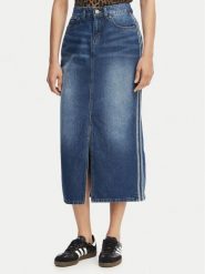 Adidas Spódnica jeansowa 3-Stripes KD2908 Niebieski Regular Fit. Niebieskie spódnice adidas, bez wzorów, z bawełny. Za 349.99 zł.