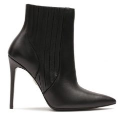 Botki Kazar. Czarne botki Kazar, bez wzorów, bez obcasa, na szpilce, bez zapięcia. Za 559.00 zł.