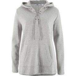 Bluza z kapturem i dłuższym tyłem bonprix jasnoszary melanż. Bluzy marki INOVIK. Za 44.99 zł.