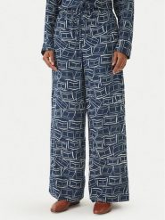 Tommy Hilfiger Spodnie materiałowe WW0WW48970 Granatowy Wide Leg. Niebieskie spodnie materiałowe Tommy Hilfiger, bez wzorów, ze lnu. Za 489.99 zł.