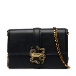 Torebka Just Cavalli. Czarne kopertówki Just Cavalli, bez wzorów, wizytowe, bez dodatków. Za 660.99 zł.