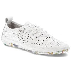 Półbuty damskie Artiker, cholewka ze skóry naturalnej licowej z ażurową perforacją na wiązanie, białe, 58C0378. Białe półbuty wsuwane Artiker, w ażurowe wzory, ze skóry, bez obcasa. Za 199.00 zł.