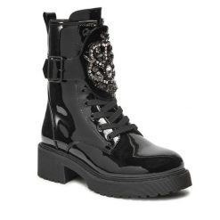 Trapery Jenny Fairy. Czarne traperki Jenny Fairy, bez wzorów, bez obcasa, bez zapięcia. Za 149.99 zł.