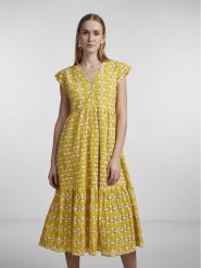 YAS Sukienka 26029615 Pomarańczowy Regular Fit. Brązowe sukienki YAS, m, bez wzorów, bez kołnierzyka, bez ramiączek. Za 249.99 zł.