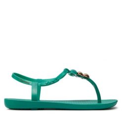 Sandały Ipanema. Zielone sandały Ipanema, bez wzorów, bez obcasa, na płaskiej podeszwie, bez zapięcia. Za 119.99 zł.